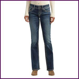 Mid Rise Curvy Fit Bootcut Jeans, Slim Denim, 5-Pocket Style